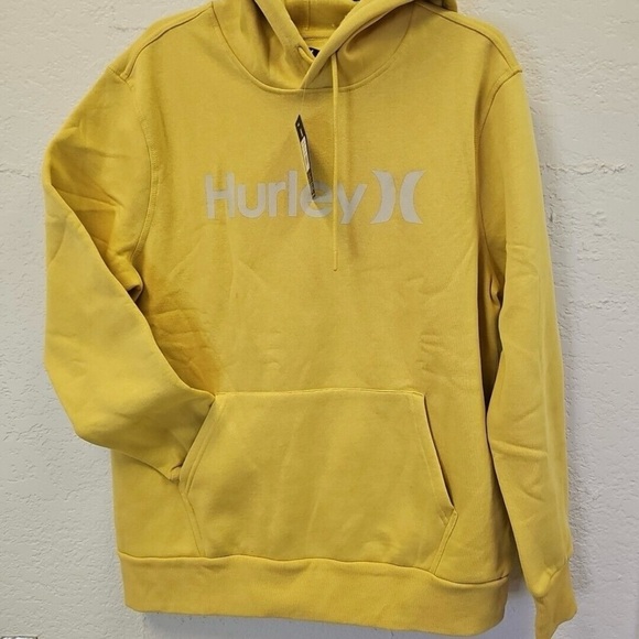 Hurley Yellow Sweatshirt Classic Hoodie Design - Picture 1 of 8